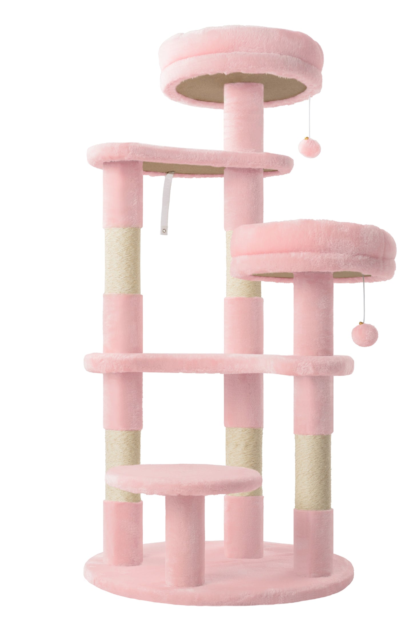 Amolife 55.5" Large Cat Tree and Tower with 5 Scratching Posts, Cat Perches for Indoor Cats and Kittens
