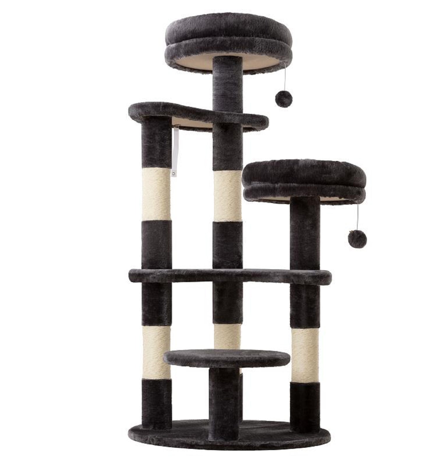 Amolife 55.5" Large Cat Tree and Tower with 5 Scratching Posts, Cat Perches for Indoor Cats and Kittens