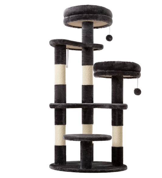 Amolife 55.5" Large Cat Tree and Tower with 5 Scratching Posts, Cat Perches for Indoor Cats and Kittens