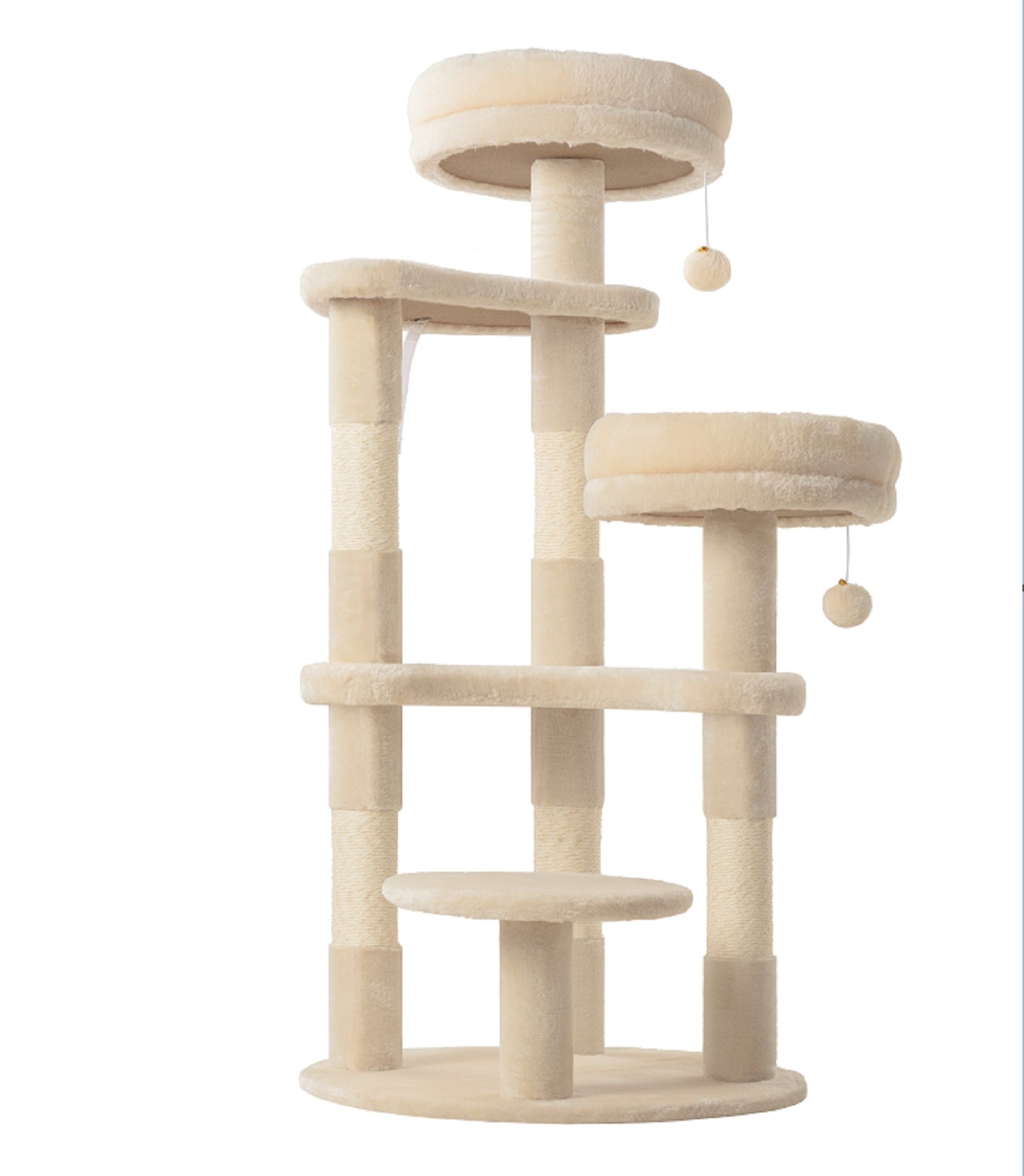 Amolife 55.5" Large Cat Tree and Tower with 5 Scratching Posts, Cat Perches for Indoor Cats and Kittens