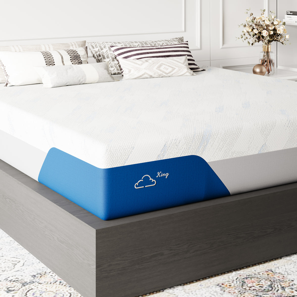 Amolife Full Mattress in a Box, Upgraded Thickened Memory Foam Layer, Premium Cooling Ice Silk Cover, Medium Firm
