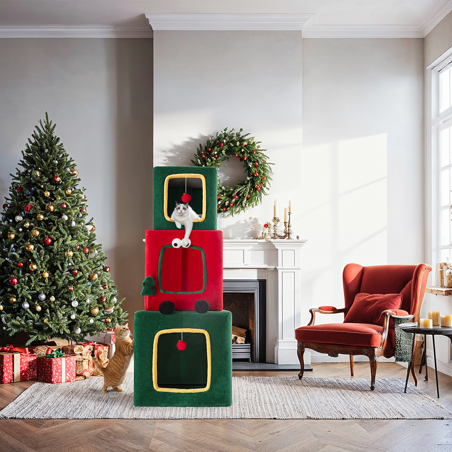 Amolife Christmas Cat Tree and Tower Condo