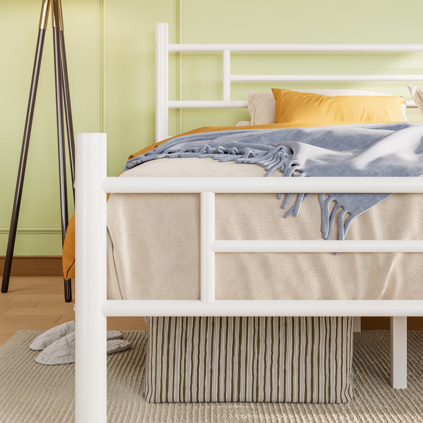 Amolife Metal Platform Bed Frame with Headboard and Footboard, 12.5'' Underbed Storage