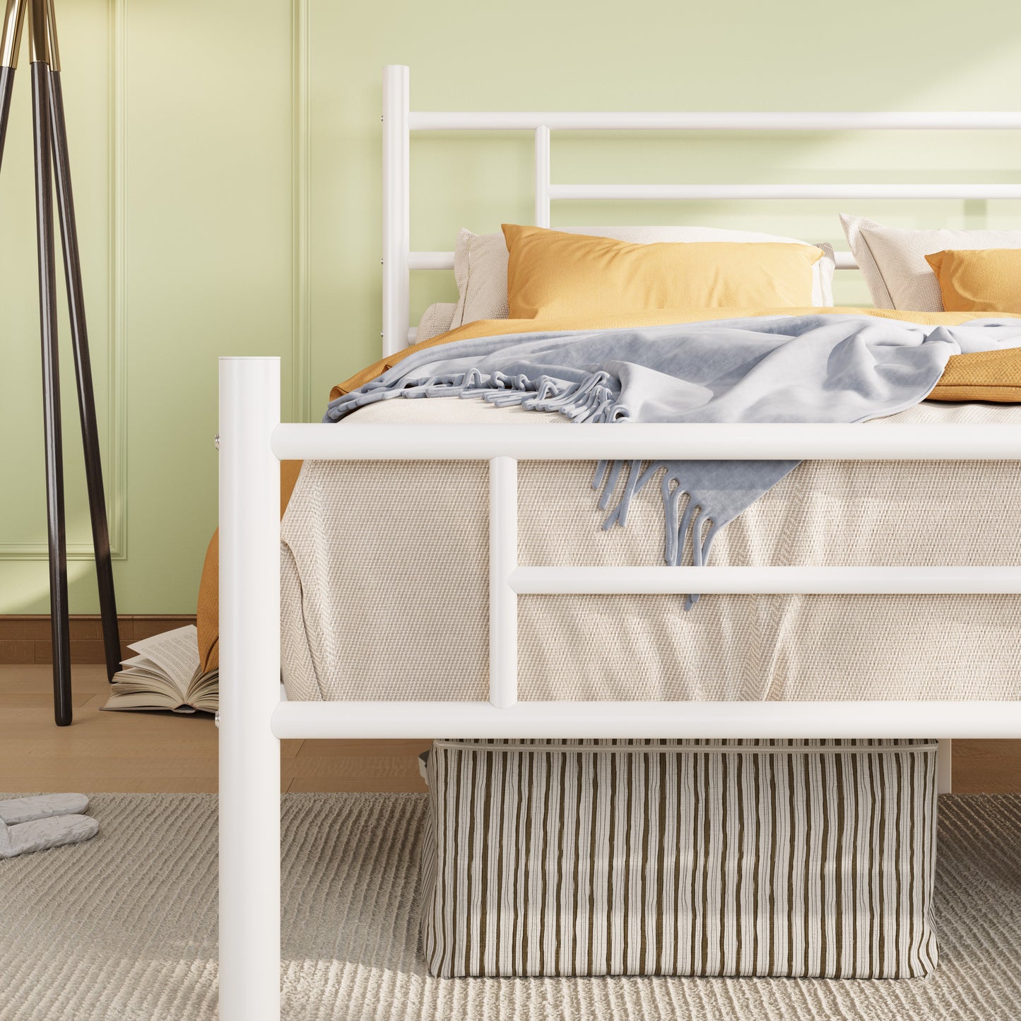 Amolife Metal Platform Bed Frame with Headboard and Footboard, 12.5'' Underbed Storage