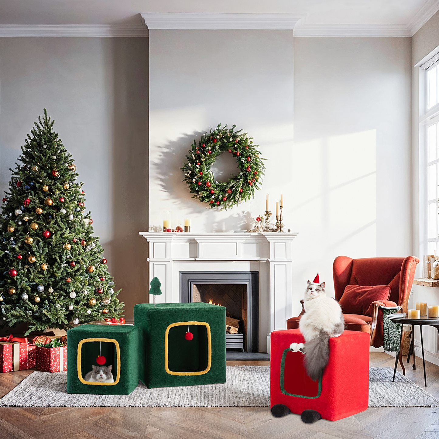 Amolife Christmas Cat Tree and Tower Condo