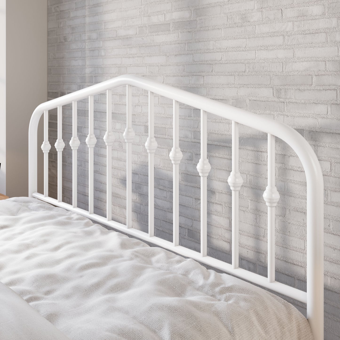 Amolife Vintage Metal Bed Frame with Delicate Headboard and Footboard