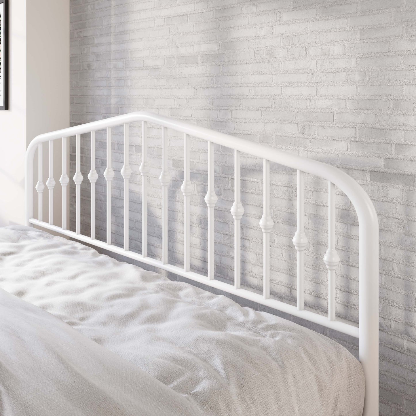 Amolife Vintage Metal Bed Frame with Delicate Headboard and Footboard