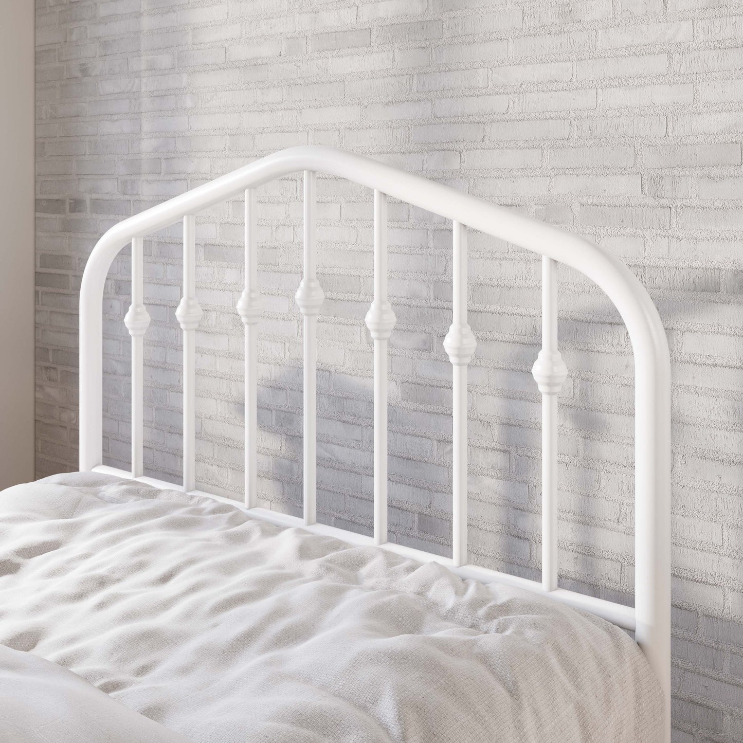 Amolife Vintage Metal Bed Frame with Delicate Headboard and Footboard