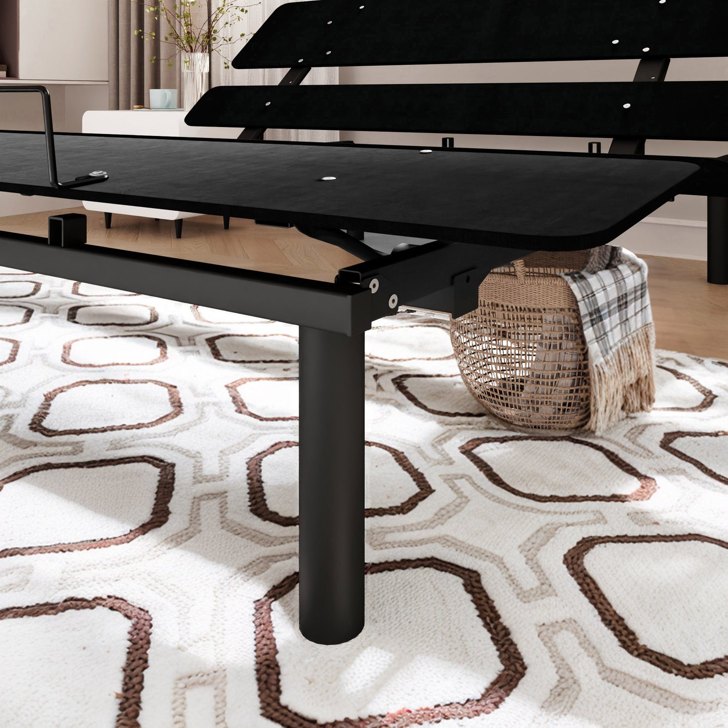 Queen Size Adjustable Bed Base Frame with independent Head and Foot Incline, Wireless Remote Control with Quiet Motor