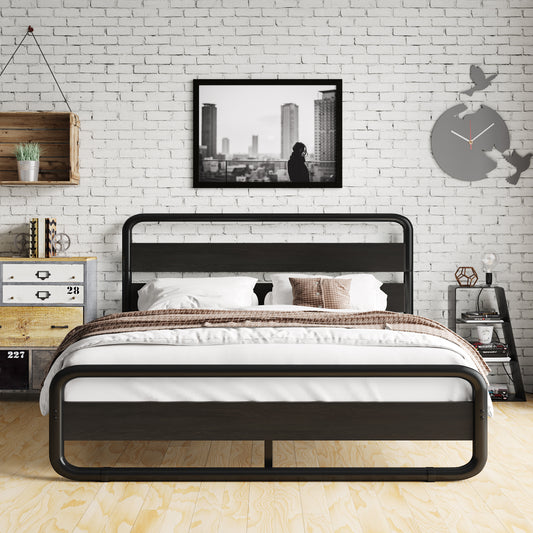 Amolife Bed Frame with Headboard and Footboard,Metal Platform Bed,No Box Spring Required
