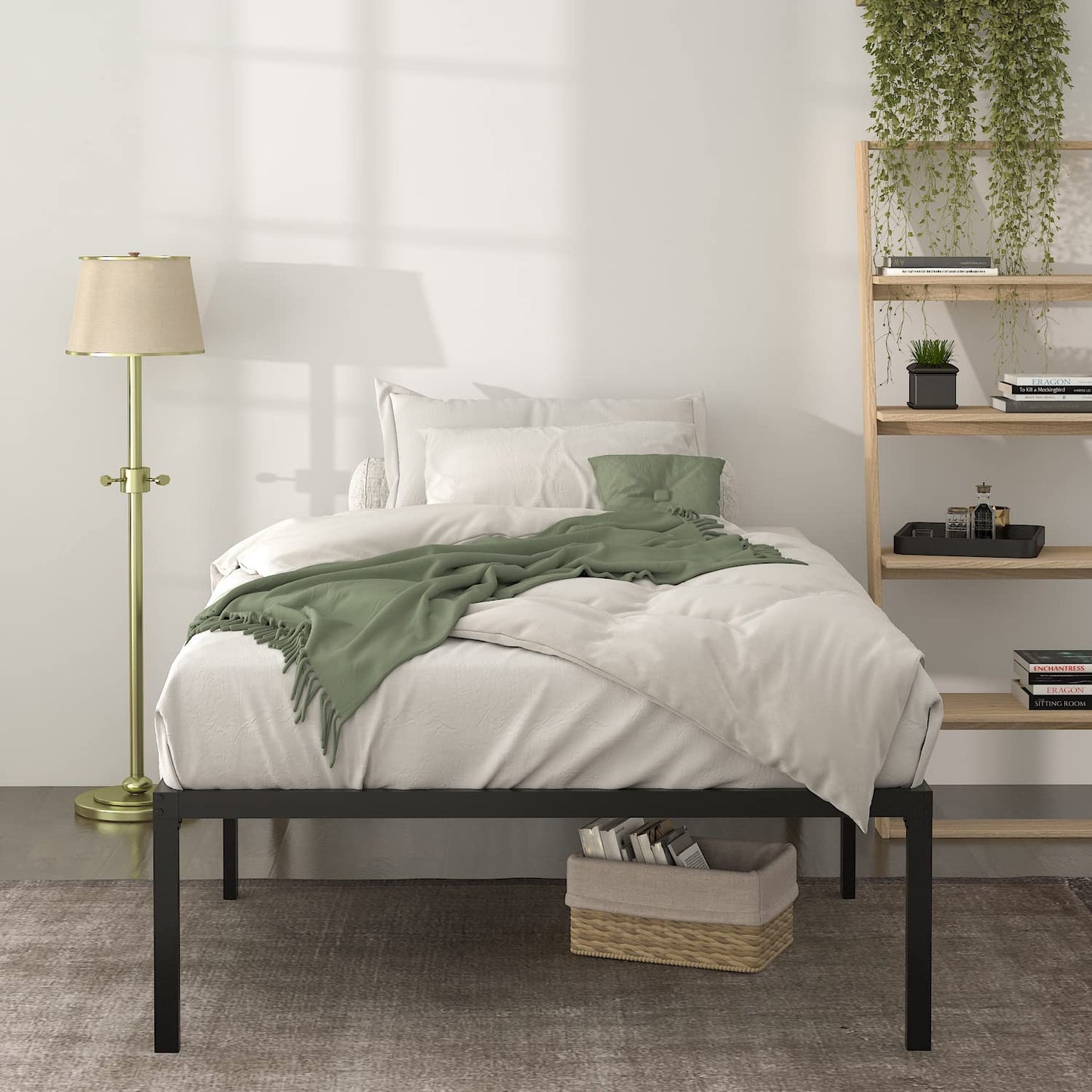 Heavy Duty Platform Bed Frame with 16.5’’ Large Under Bed Storage Space, Sturdy Metal Frame