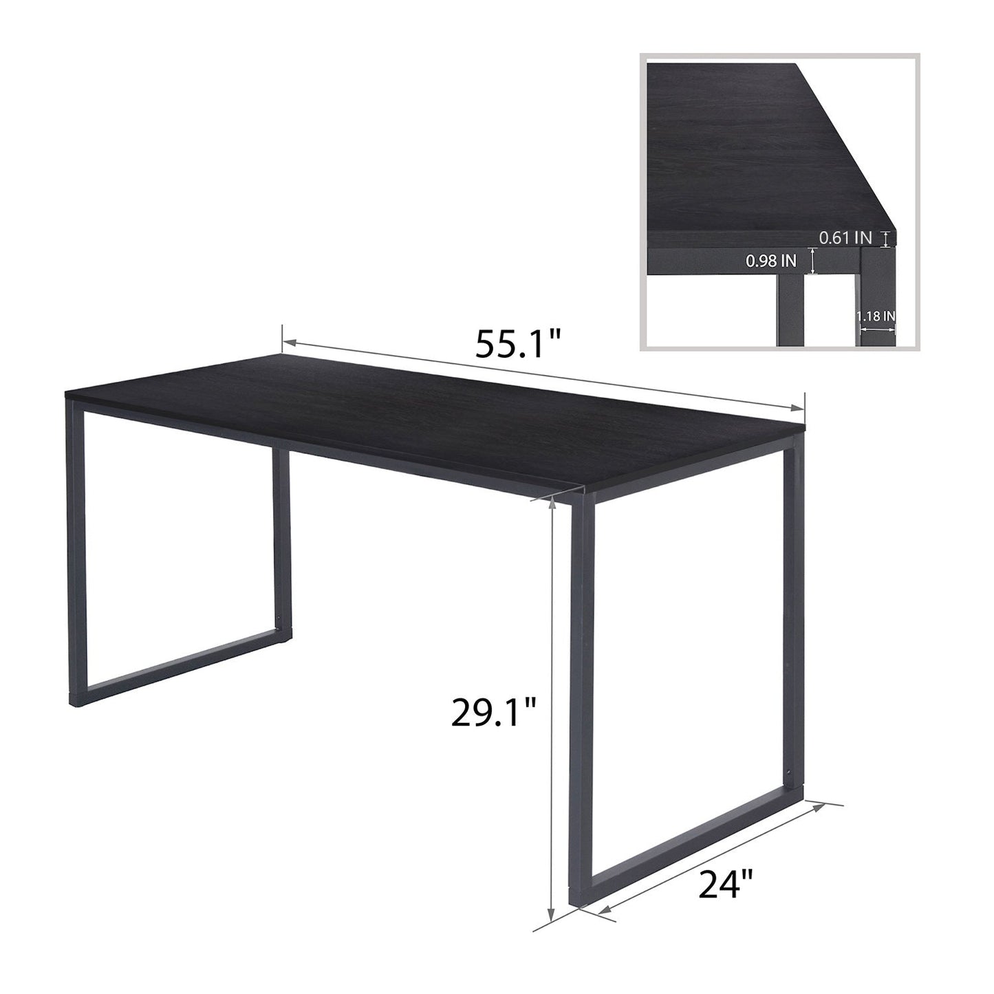Computer Desk, Modern Writing Gaming Desk for Home Office, Small Wood Table Top Workstation