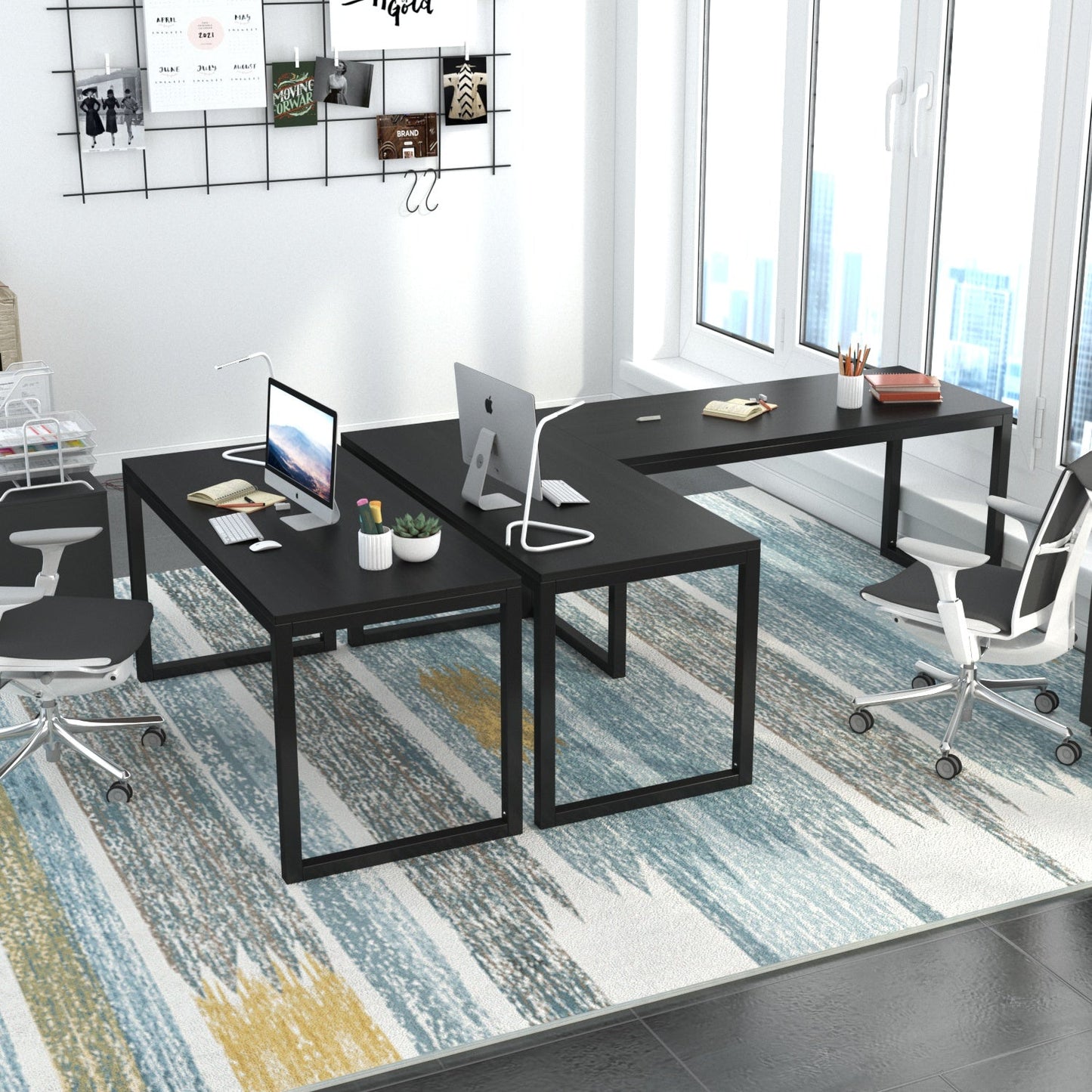 Computer Desk, Modern Writing Gaming Desk for Home Office, Small Wood Table Top Workstation