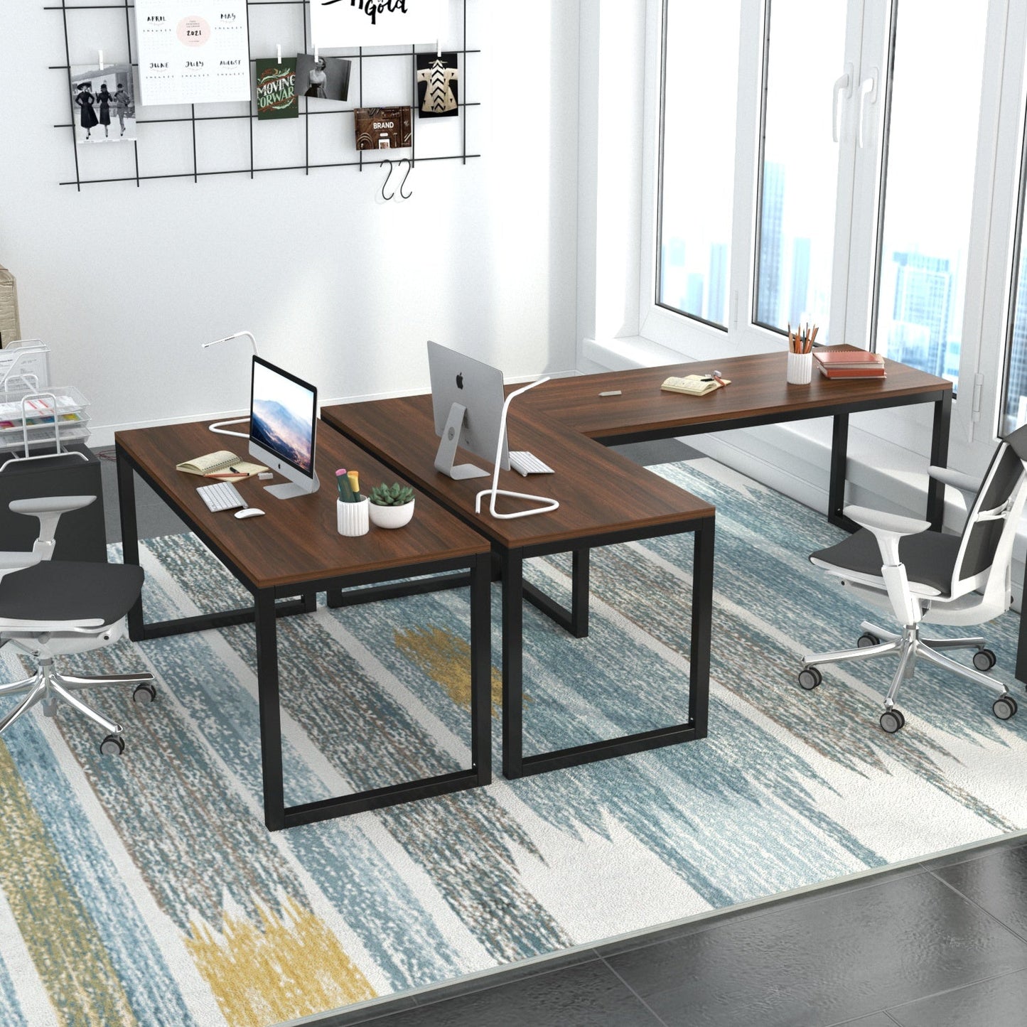 Computer Desk, Modern Writing Gaming Desk for Home Office, Small Wood Table Top Workstation