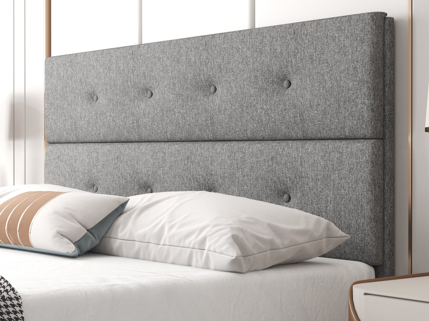 Upholstered Bed Frame with Ottoman Storage Bench