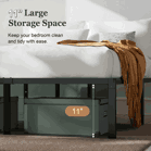 Heavy Duty Platform Bed Frame with Large Under Bed Storage Space, Sturdy Metal Frame