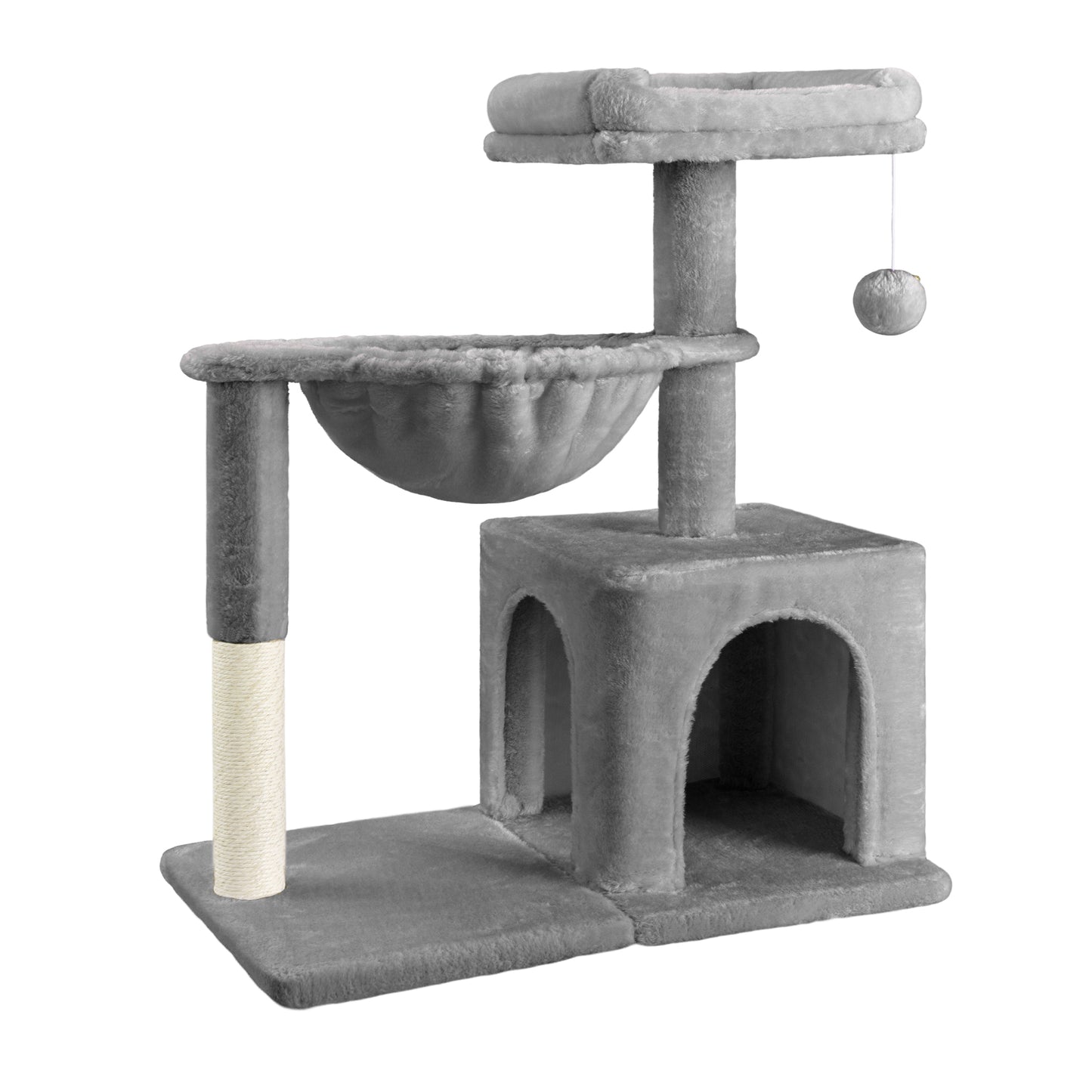 Amolife 29.5" Cat Tree Tower with Plush Condo Hammock, Large Perch Sisal Scratching Posts, Cat Furniture for Indoor Cats and Kittens