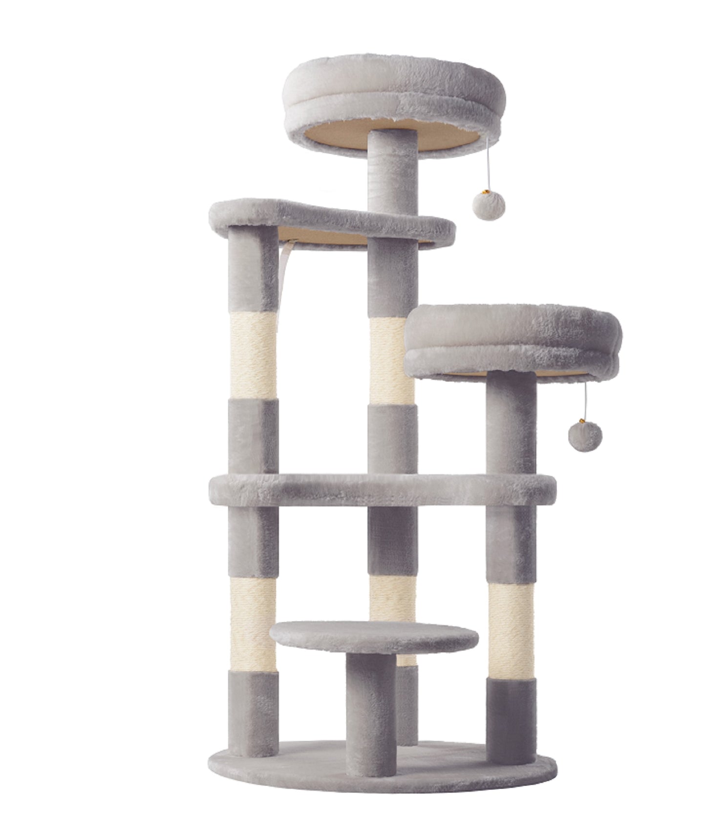 Amolife 55.5" Large Cat Tree and Tower with 5 Scratching Posts, Cat Perches for Indoor Cats and Kittens