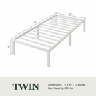 Heavy Duty Platform Bed Frame with Large Under Bed Storage Space, Sturdy Metal Frame