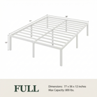 Heavy Duty Platform Bed Frame with Large Under Bed Storage Space, Sturdy Metal Frame