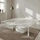 Heavy Duty Platform Bed Frame with Large Under Bed Storage Space, Sturdy Metal Frame