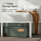 Heavy Duty Platform Bed Frame with Large Under Bed Storage Space, Sturdy Metal Frame