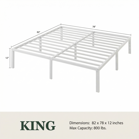 Heavy Duty Platform Bed Frame with Large Under Bed Storage Space, Sturdy Metal Frame