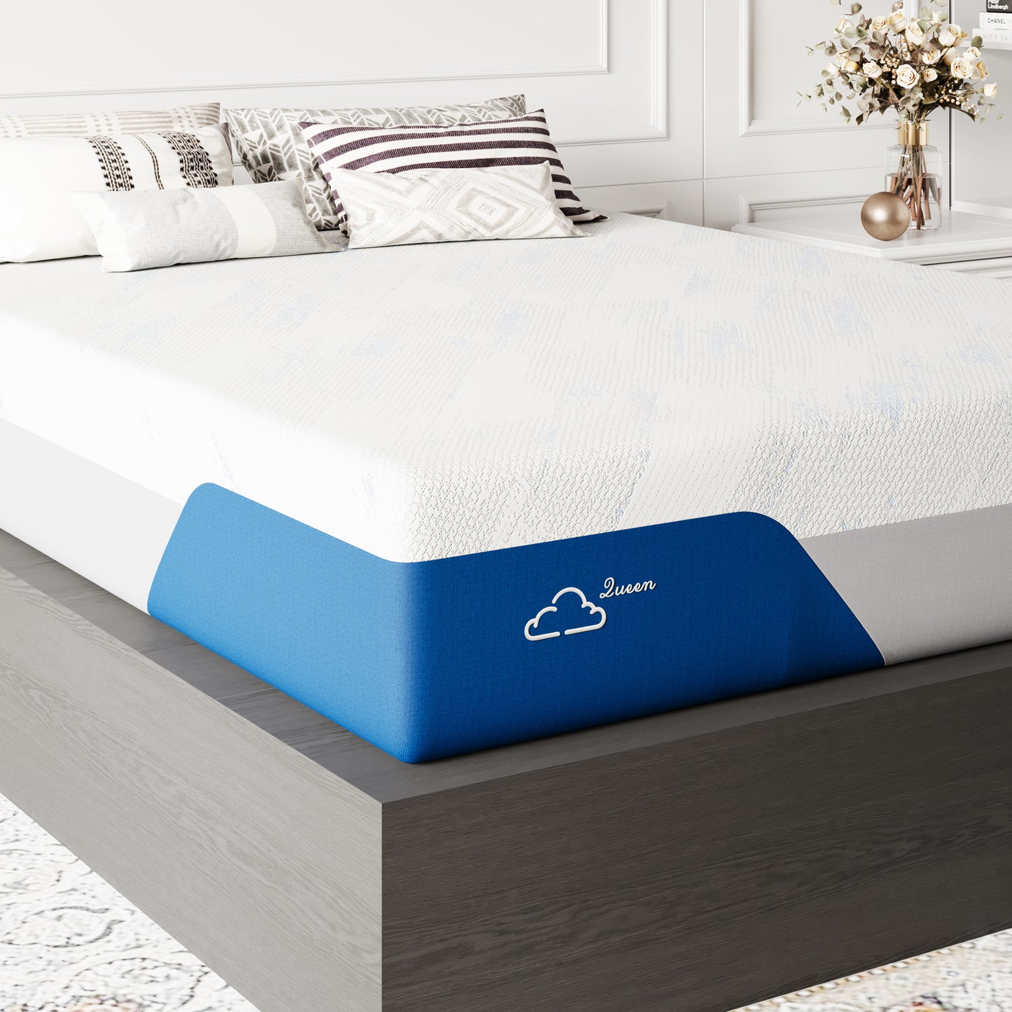 Amolife Full Mattress in a Box, Upgraded Thickened Memory Foam Layer, Premium Cooling Ice Silk Cover, Medium Firm