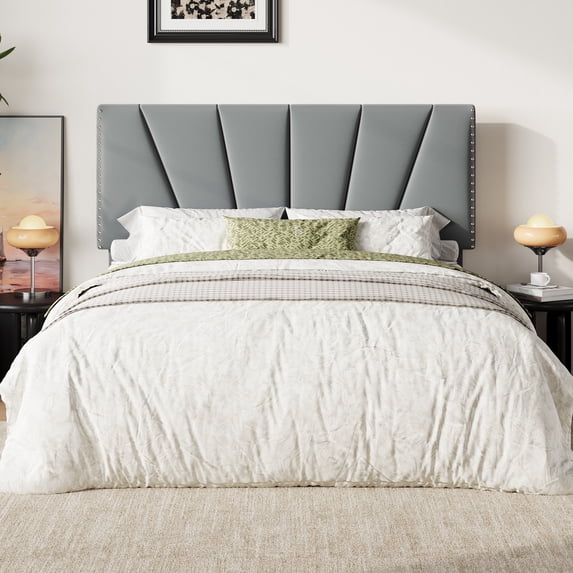 Amolife Platform Bed Frame with Adjustable Velvet Upholstered Headboard