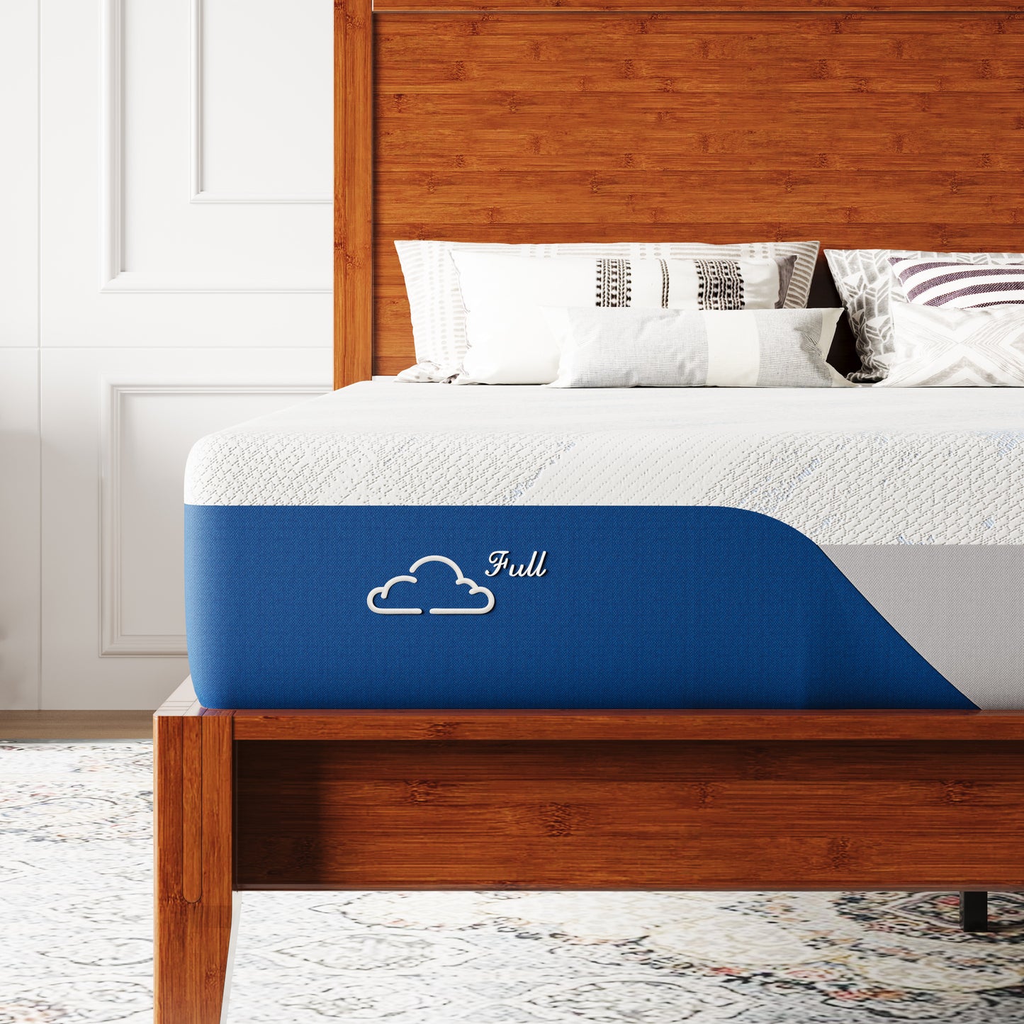 Amolife Full Mattress in a Box, Upgraded Thickened Memory Foam Layer, Premium Cooling Ice Silk Cover, Medium Firm