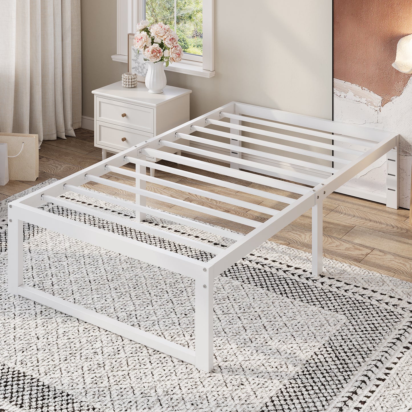 Amolife 14" Platform Bed Frame, Heavy Duty Metal with Under Bed Storage