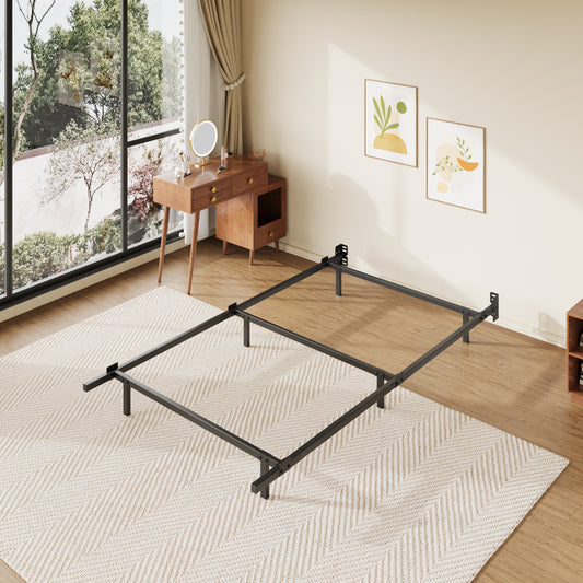 Amolife Metal Bed Frame for Box Spring and Mattress, Heavy Duty Steel Frame, 2000 lbs Capacity, Headboard Compatible, Black