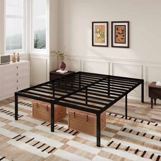 Amolife Heavy Duty 18'' Metal Platform Bed Frame with Ample Under Bed Storage Space
