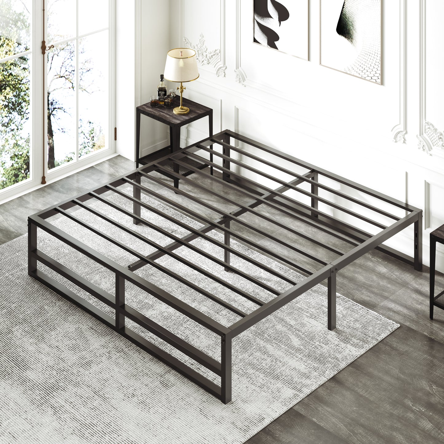 Metal Platform Bed Frame with 14'' Under Bed Storage