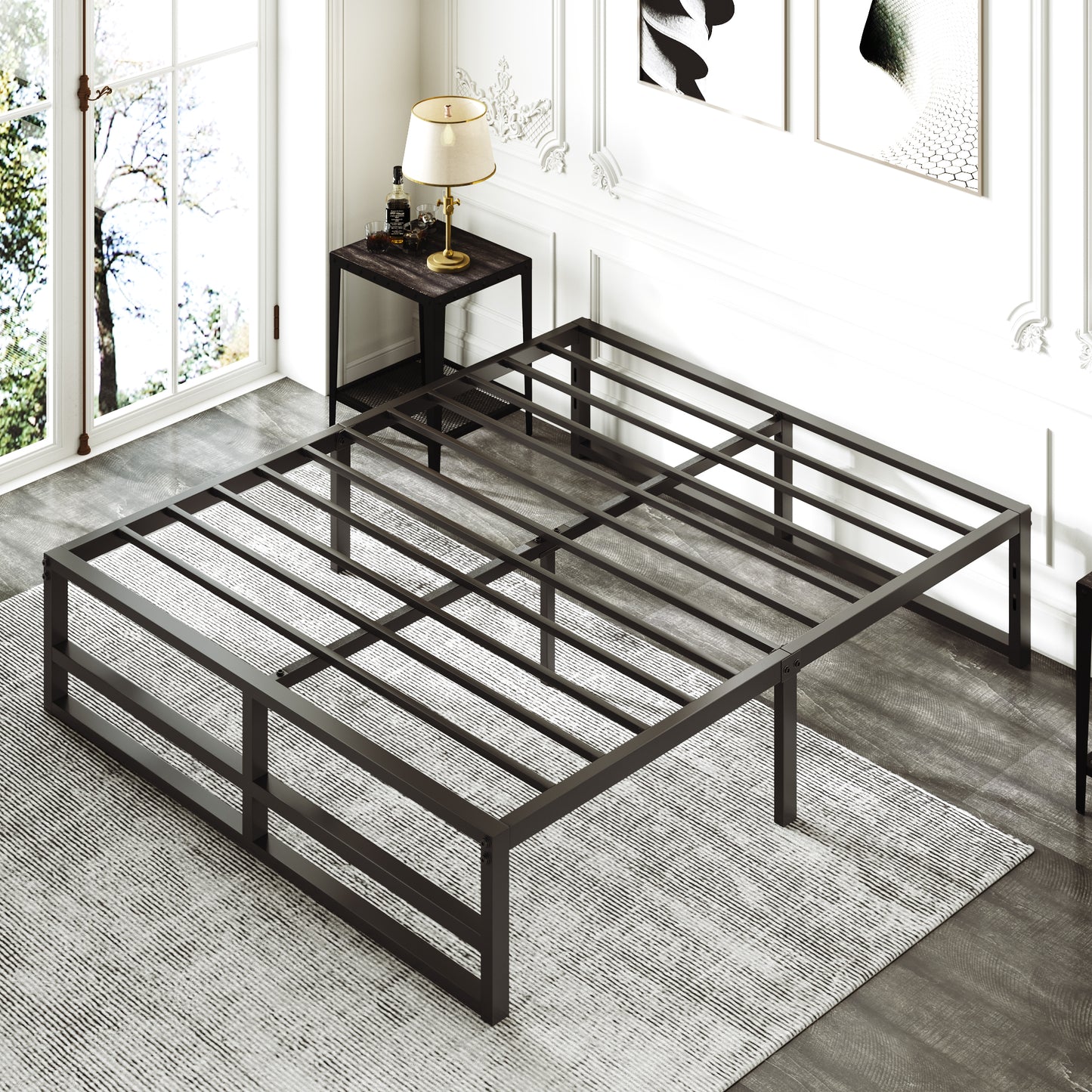 Metal Platform Bed Frame with 14'' Under Bed Storage