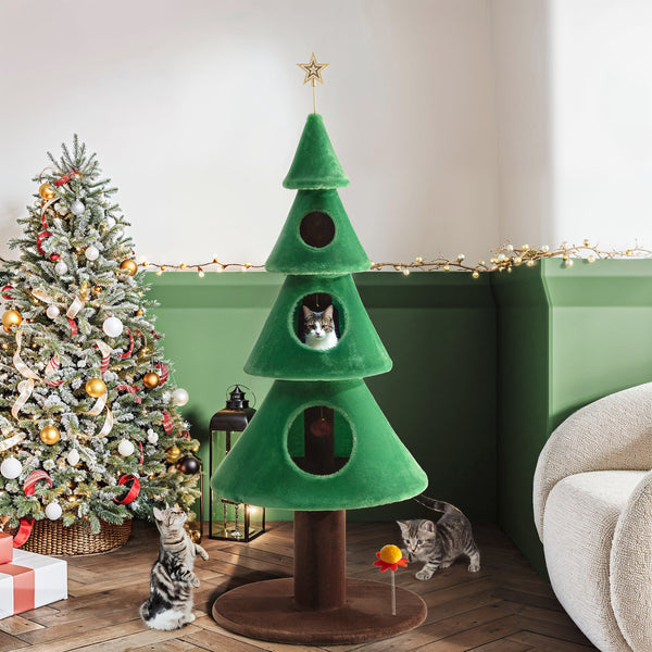 Amolife Cat Tree and Tower Condo with Balls, Green