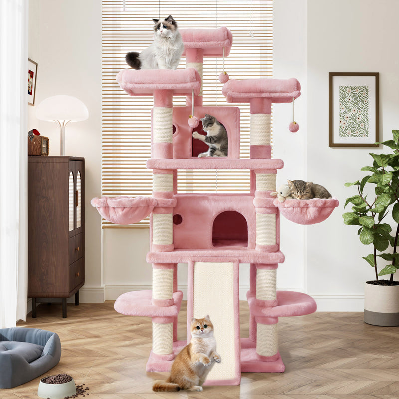 68 Inches Multi-Level Large Cat Tree for Large Cats/Sisal Scratching Posts and Hammocks
