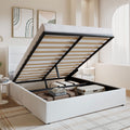 Amolife Upholstered Lifting up Storage Bed Frame with Wingback Headboard