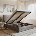 Amolife Upholstered Lifting up Storage Bed Frame with Wingback Headboard