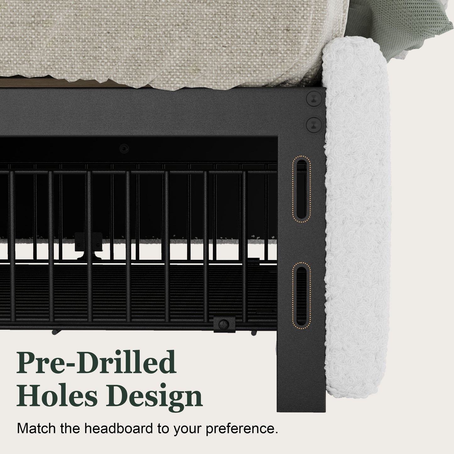Amolife Platform Bed Frame with Plush Boucle Upholstery & 4 Storage Drawers