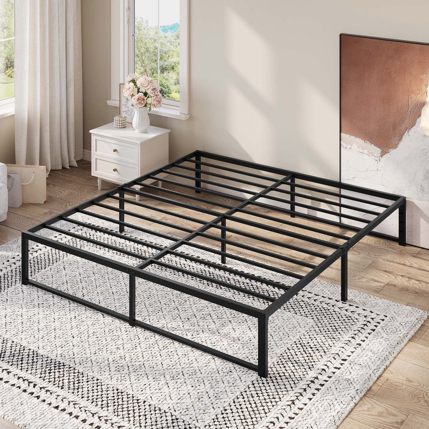 Amolife 14" Platform Bed Frame, Heavy Duty Metal with Under Bed Storage