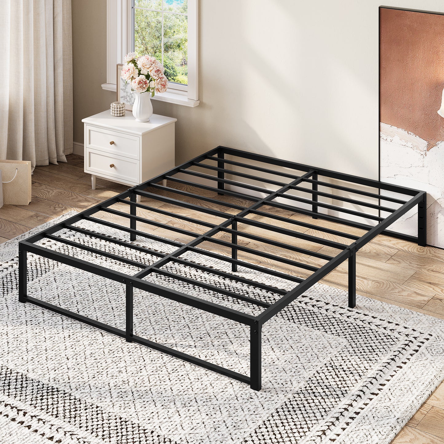 Amolife 14" Platform Bed Frame, Heavy Duty Metal with Under Bed Storage