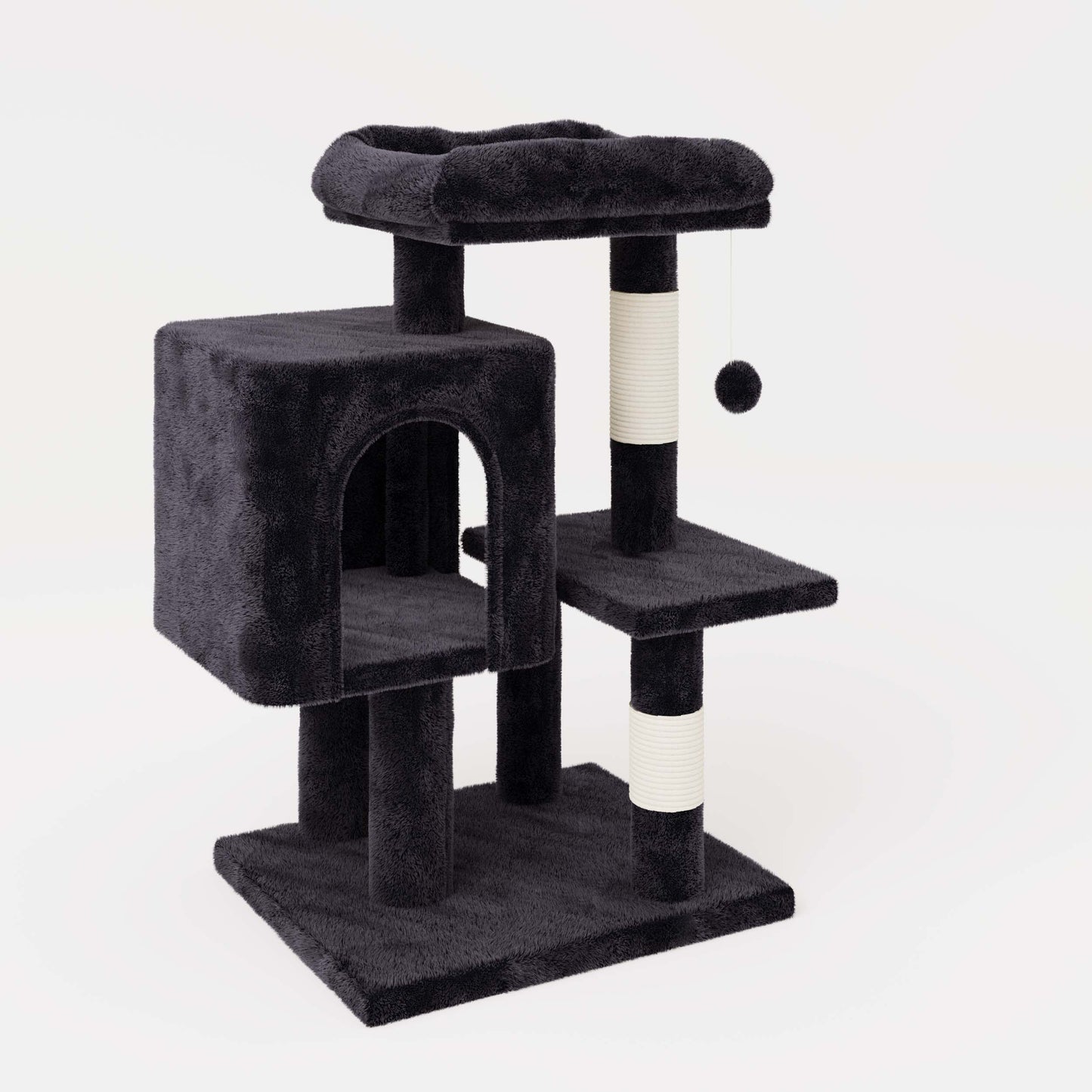 Amolife 29.1" Cat Tree Tower Condo with Large Perch Cat Scratching Posts for Indoor Cats