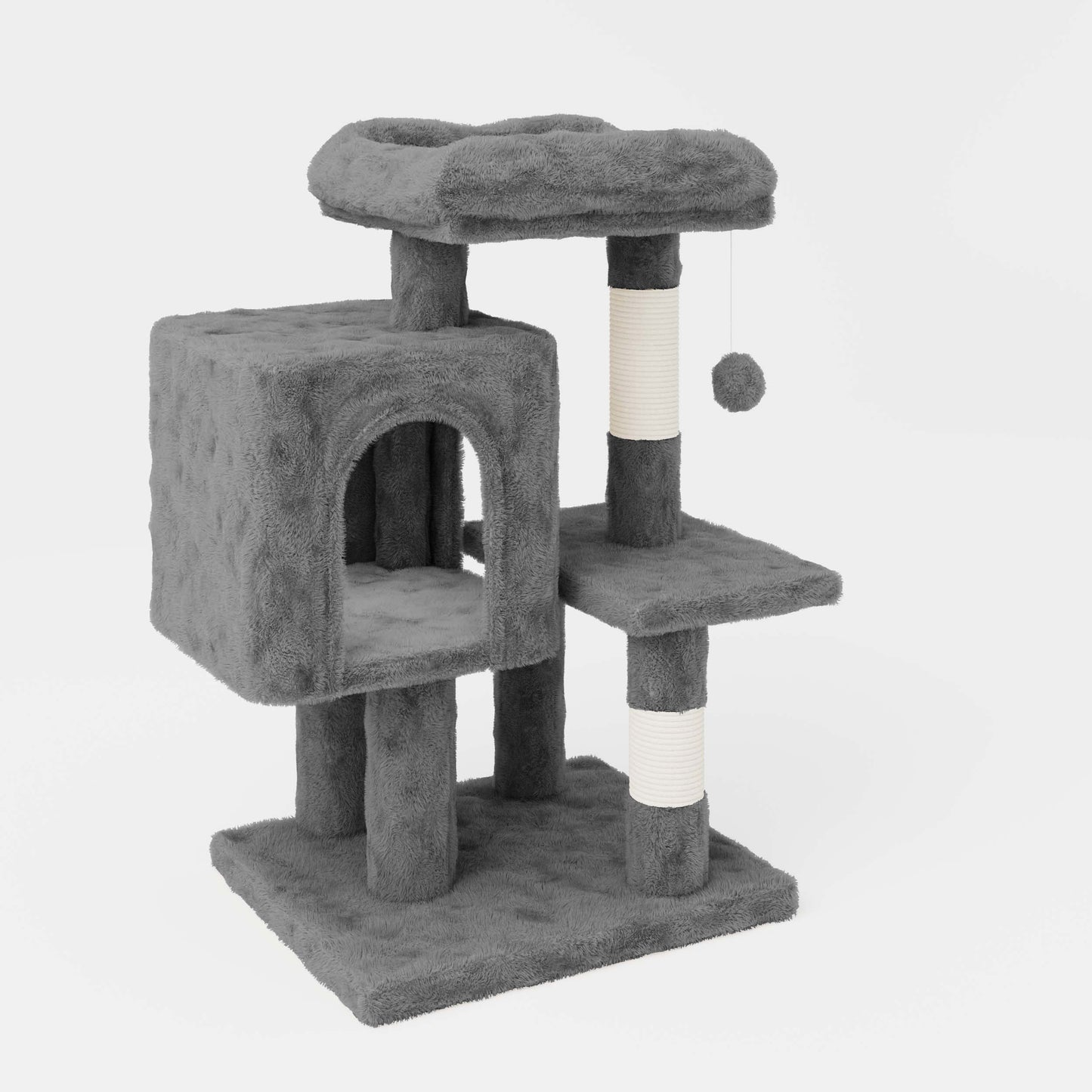 Amolife 29.1" Cat Tree Tower Condo with Large Perch Cat Scratching Posts for Indoor Cats