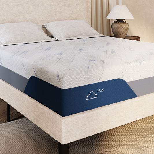 Amolife Full Mattress in a Box, Cooling Gel Memory Foam Spring Hybrid, Pressure Relief for Adult, Medium Firm