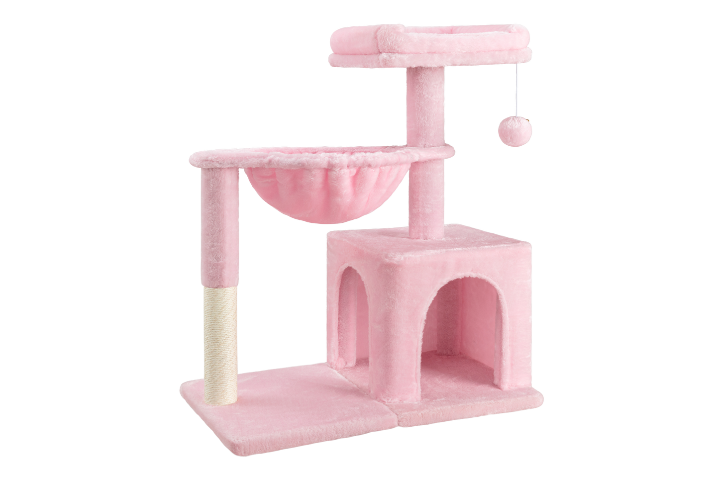 Amolife 29.5" Cat Tree Tower with Plush Condo Hammock, Large Perch Sisal Scratching Posts, Cat Furniture for Indoor Cats and Kittens