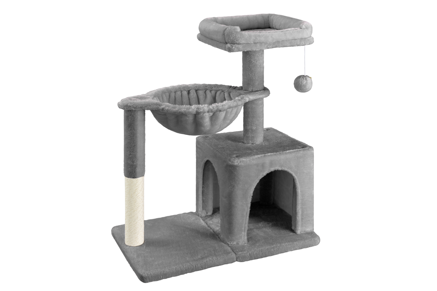 Amolife 29.5" Cat Tree Tower with Plush Condo Hammock, Large Perch Sisal Scratching Posts, Cat Furniture for Indoor Cats and Kittens