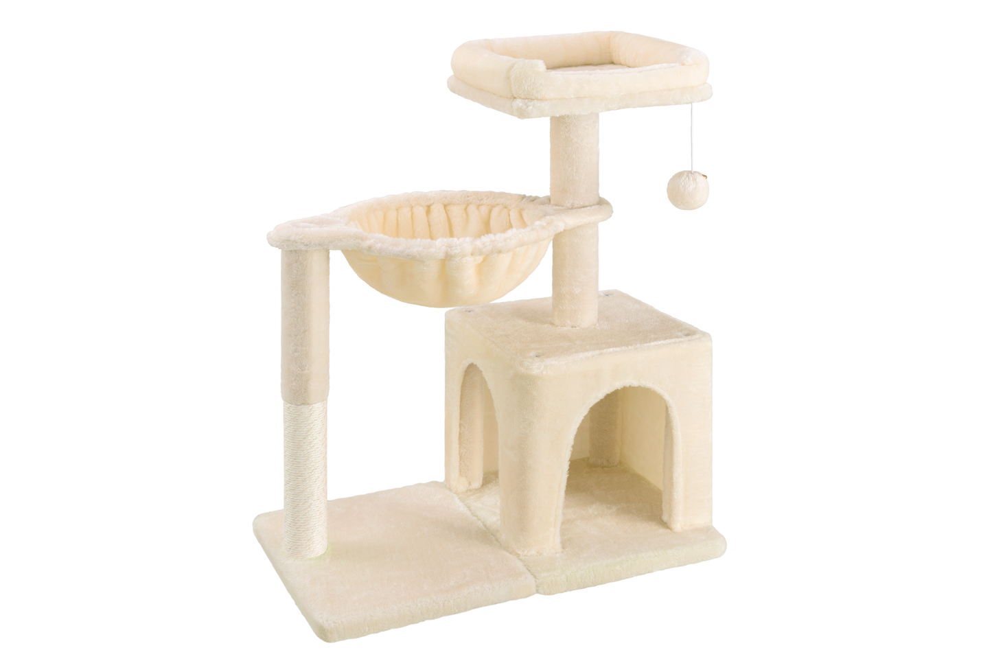 Amolife 29.5" Cat Tree Tower with Plush Condo Hammock, Large Perch Sisal Scratching Posts, Cat Furniture for Indoor Cats and Kittens