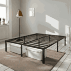 Heavy Duty Platform Bed Frame with Large Under Bed Storage Space, Sturdy Metal Frame