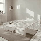 Heavy Duty Platform Bed Frame with Large Under Bed Storage Space, Sturdy Metal Frame